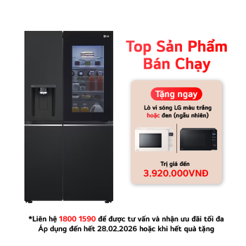 Hình ảnh mặt trước của Tủ lạnh LG Instaview lấy nước ngoài UVnano 635L màu đen GR-X257BL